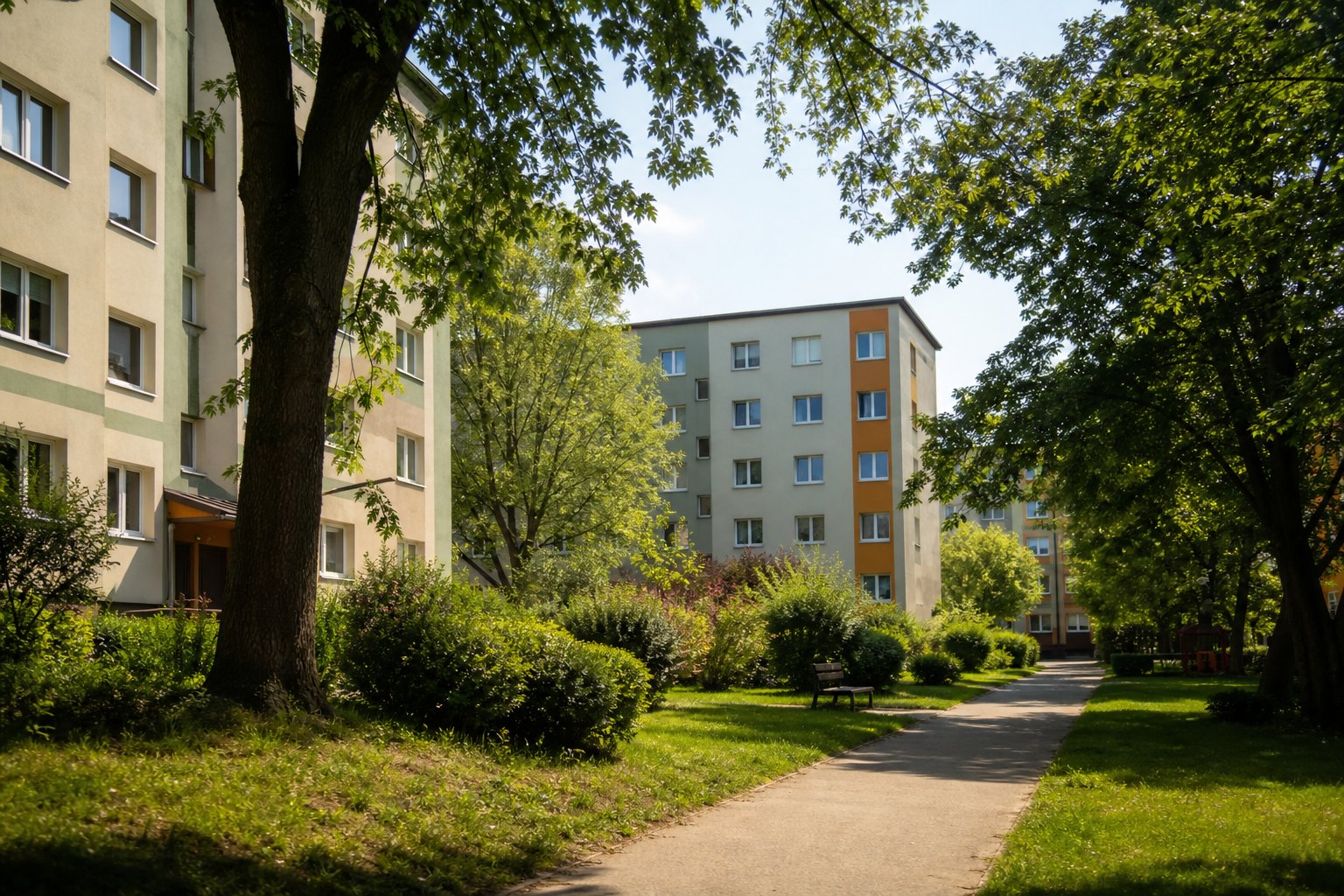 Skup nieruchomości komercyjnych dla firm - Osiedle z zielenią