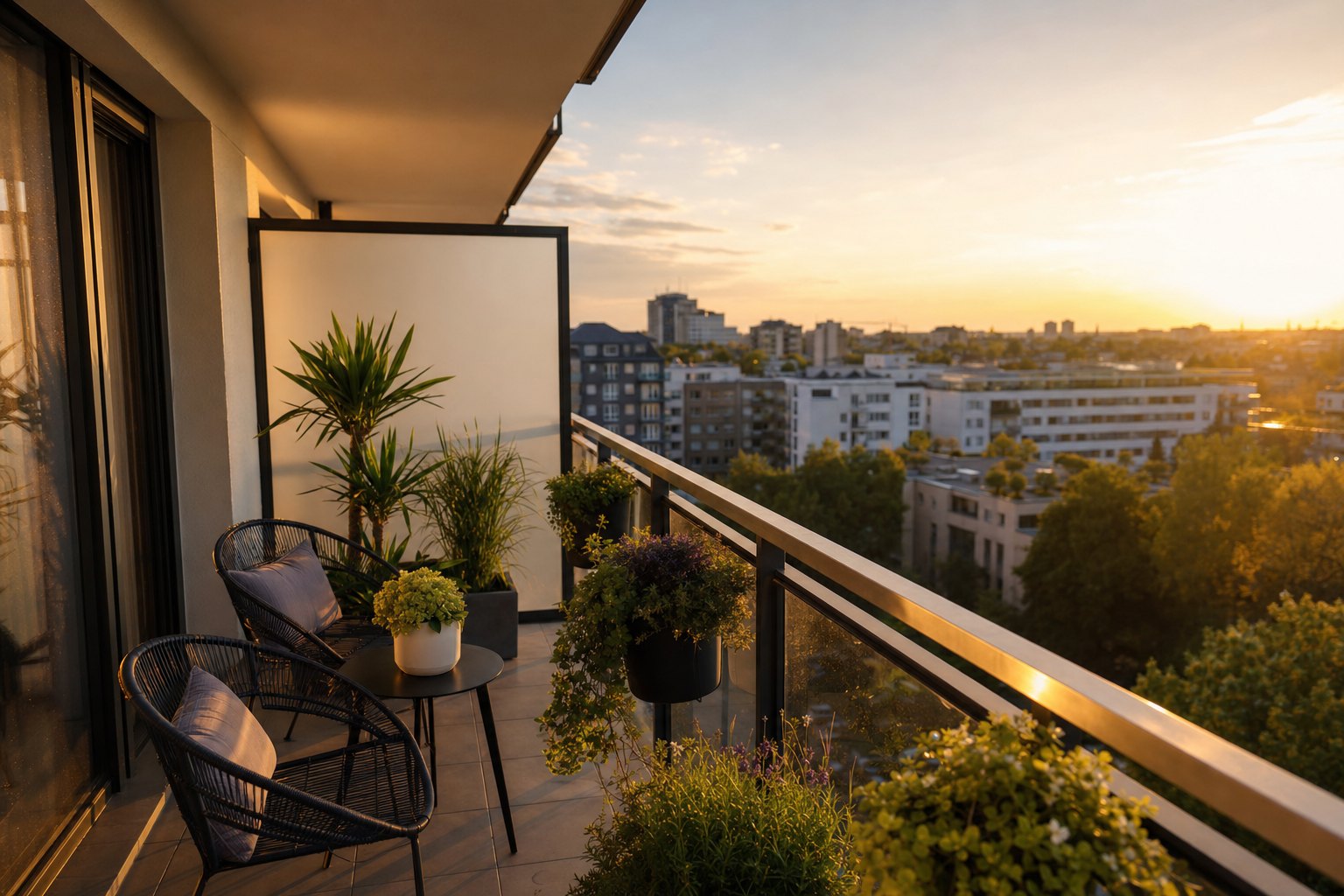 Skup udziałów w nieruchomościach i współwłasności - Balkon z widokiem na miasto